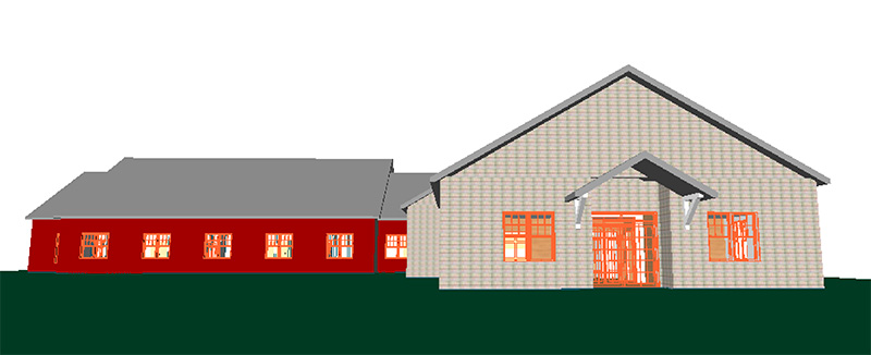 A rendering showing the front of the Carriage Hill Assisted Living Facility